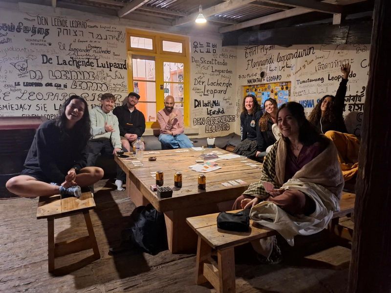 Guests around the common room table